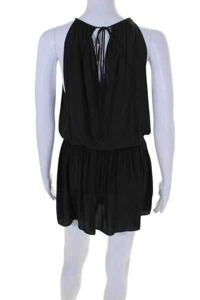 Ramy Brook Womens Sleeveless Flare Halter Dress Black Size Small