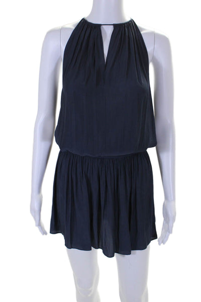 Ramy Brook Womens Sleeveless Halter MId Calf Dress Blue Size Small