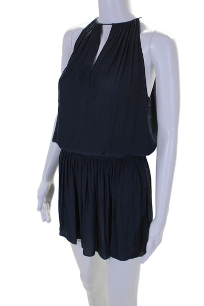 Ramy Brook Womens Sleeveless Halter MId Calf Dress Blue Size Small