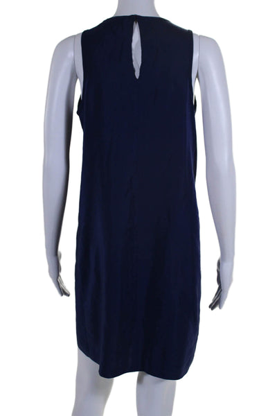 Amanda Uprichard Womens Silk Cut Out Sleeveless Pullover Dress Blue Size S