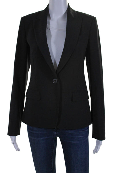 Theory Womens Wide Lapel Gabe B 2 Urban Blazer Jacket Black Wool Size 2