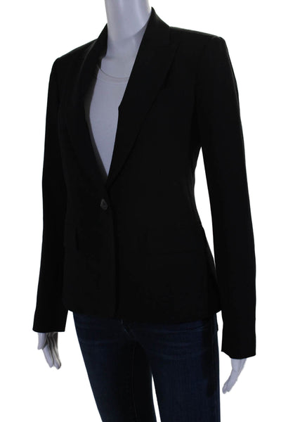 Theory Womens Wide Lapel Gabe B 2 Urban Blazer Jacket Black Wool Size 2