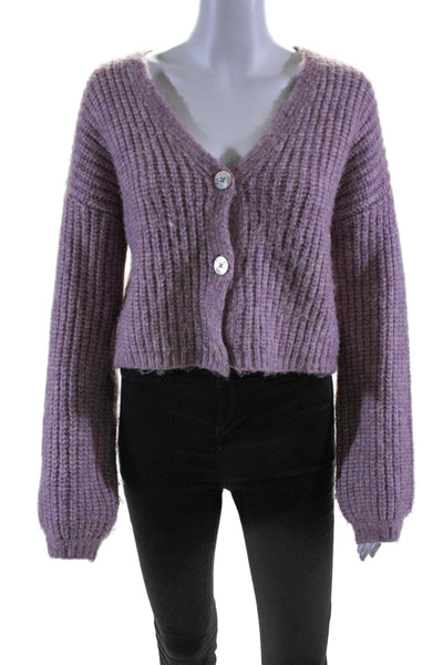 BB Dakota Steve Madden Womens Button Down Cardigan Sweater Purple Pink Size Smal