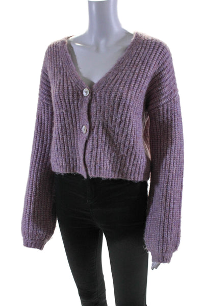 BB Dakota Steve Madden Womens Button Down Cardigan Sweater Purple Pink Size Smal