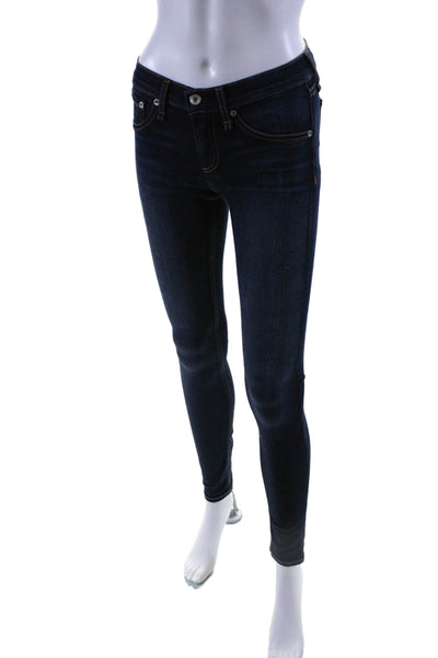 Rag & Bone Womens Blue Dark Wash High Rise Skinny Leg Jeans Size 25