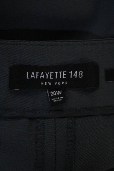 Lafayette 148 New York Womens Creased Wide Leg Barrow Pants Gray Size 20 Wide