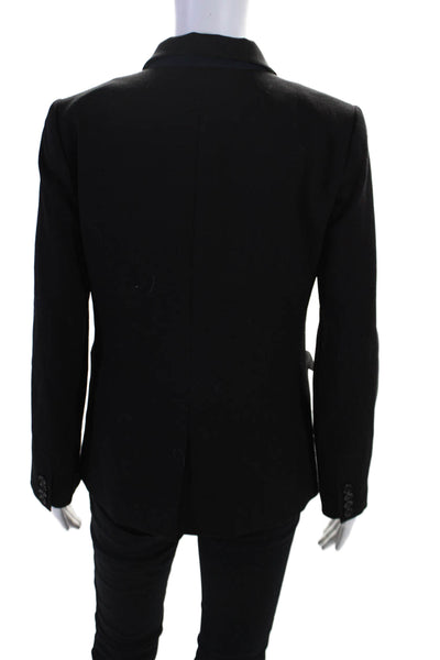 J Crew Womens Single Button Classic Lapel Regent Blazer Jacket Black Wool Size 6