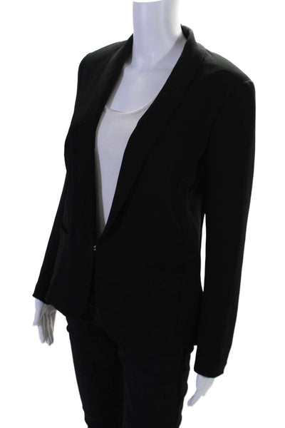 Rag & Bone Womens Narrow Lapel Long Sleeves Hook Closure Blazer Black Size 4