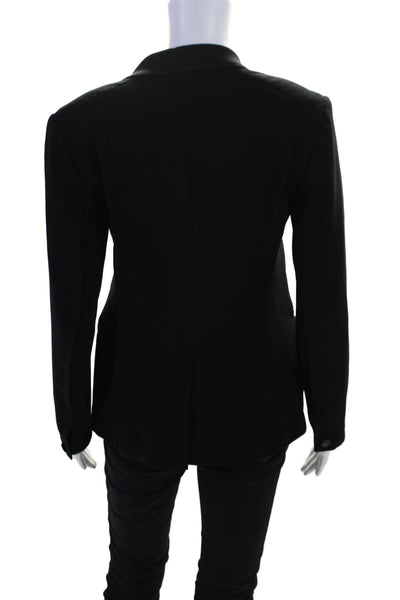 Rag & Bone Womens Narrow Lapel Long Sleeves Hook Closure Blazer Black Size 4