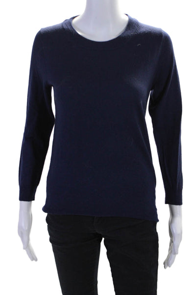 J Crew Womens Long Sleeves Crew Neck Pullover Sweater Navy Blue Size Small