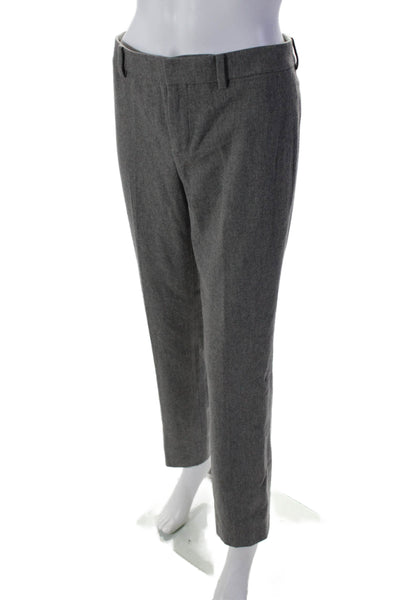 Ralph Lauren Womens Hook Closure Flat Front Straight Leg Dress Pants Gray Size 2