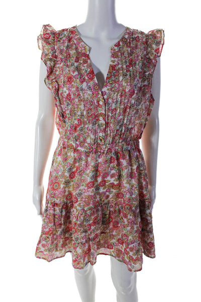 Steve Madden Womens Sleeveless Floral Print Long Dress Pink Size Large