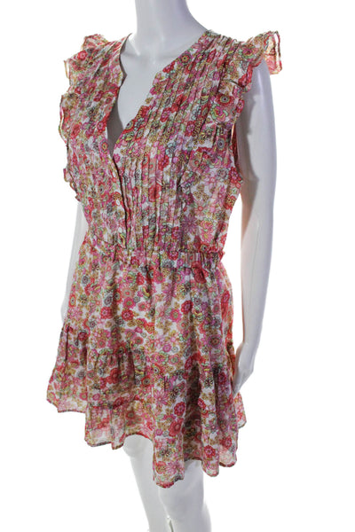 Steve Madden Womens Sleeveless Floral Print Long Dress Pink Size Large