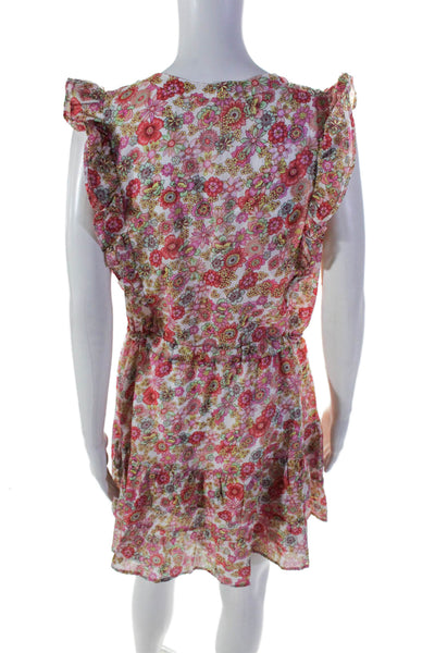 Steve Madden Womens Sleeveless Floral Print Long Dress Pink Size Large