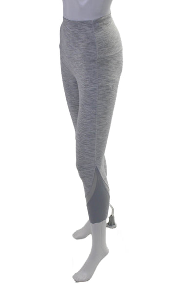 Lululemon Womens High Rise Mesh Trim Cropped Athletic Leggings Gray Size 6