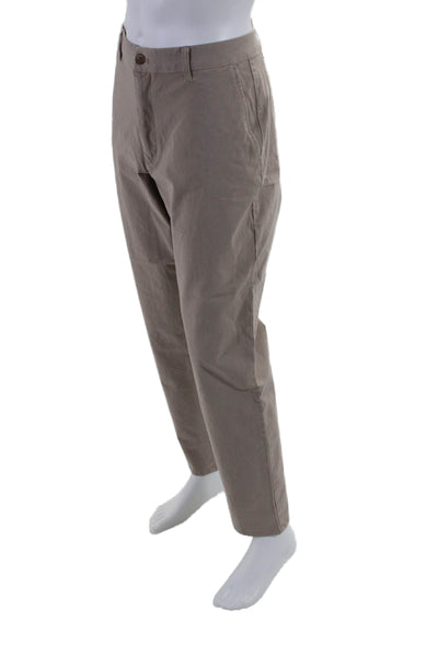 Bonobos Mens Zipper Fly Pleated Straight Leg Chino Pants Brown Size 36x32