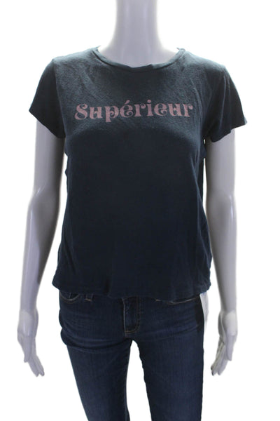 Mother Superior Womens Short Sleeve Scoop Neck Superior Tee Shirt Blue Small