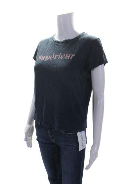 Mother Superior Womens Short Sleeve Scoop Neck Superior Tee Shirt Blue Small