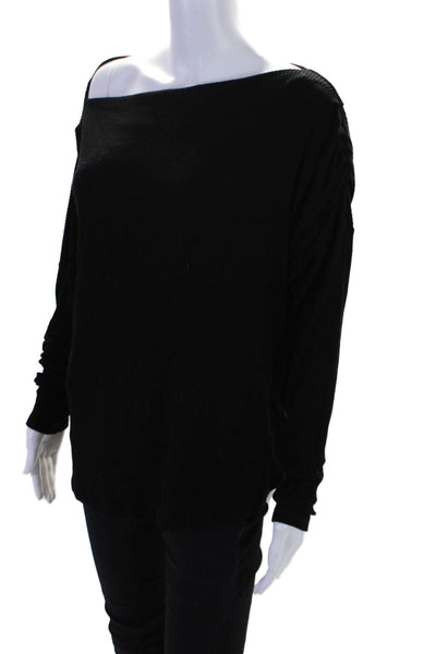 Michael Lauren Womens Ribbed Long Sleeves Turtleneck Sweater Black Size Medium