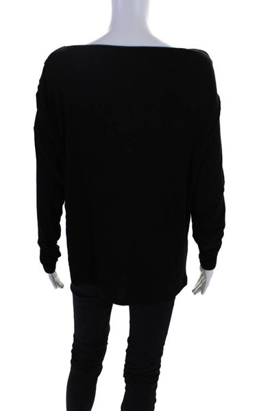 Michael Lauren Womens Ribbed Long Sleeves Turtleneck Sweater Black Size Medium