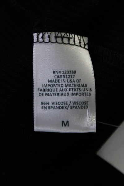 Michael Lauren Womens Ribbed Long Sleeves Turtleneck Sweater Black Size Medium