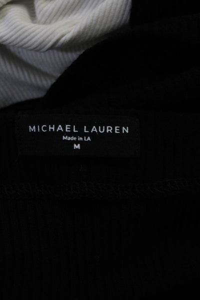 Michael Lauren Womens Ribbed Long Sleeves Turtleneck Sweater Black Size Medium