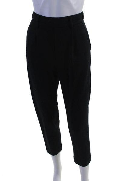 Vince Womens Wool Blend Elastic Waist High-Rise Pants Trousers Black Size XS