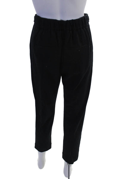 Vince Womens Wool Blend Elastic Waist High-Rise Pants Trousers Black Size XS