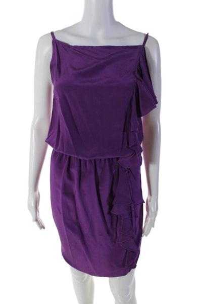 Jill Stuart Collection Womens Spaghetti Strap Tiered Knee Length Dress Purple 0