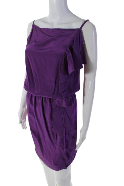 Jill Stuart Collection Womens Spaghetti Strap Tiered Knee Length Dress Purple 0