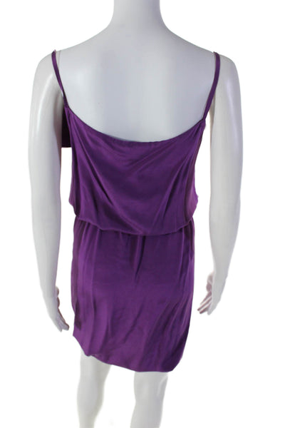 Jill Stuart Collection Womens Spaghetti Strap Tiered Knee Length Dress Purple 0