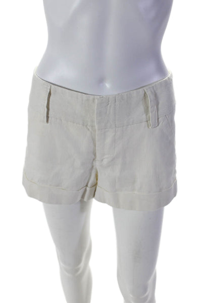 Alice + Olivia Womens Zip Front Cuffed Sailor Shorts White Size 2 US