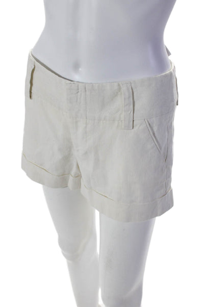 Alice + Olivia Womens Zip Front Cuffed Sailor Shorts White Size 2 US