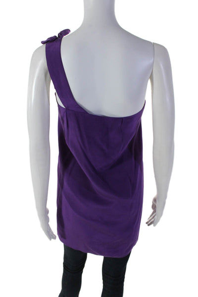 Yumi Kim Womens Sleeveless One Shoulder Pullover Blouse Purple Size XS