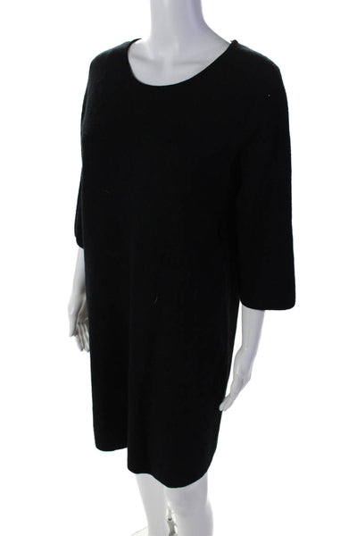 COS Womens Wool Long Sleeve Knee Length Sweater Dress Black Size S