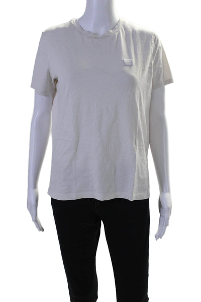 ACNE Studios Womens Cotton Short Sleeve Pullover T-Shirt Top White Size S