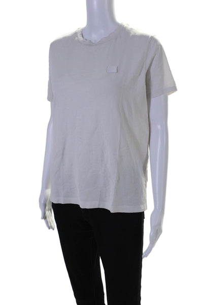 ACNE Studios Womens Cotton Short Sleeve Pullover T-Shirt Top White Size S