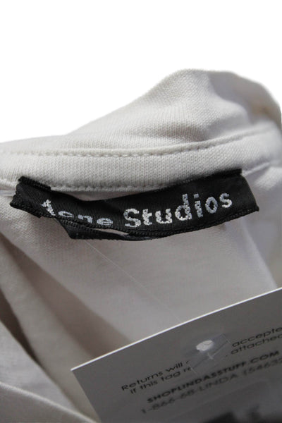 ACNE Studios Womens Cotton Short Sleeve Pullover T-Shirt Top White Size S