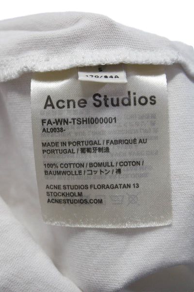 ACNE Studios Womens Cotton Short Sleeve Pullover T-Shirt Top White Size S