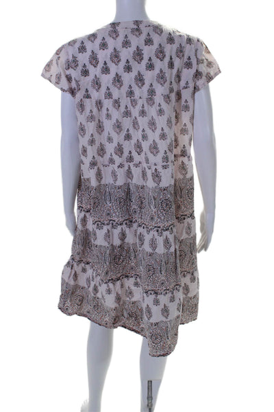 Roller Rabbit Womens Cotton V Neck Paisley Print Tunic Dress Pink Size M