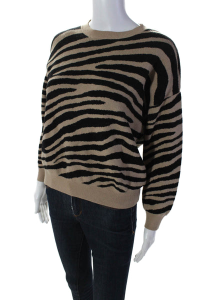 Just One Answer Womens Long Sleeve Stripe Cplorblock Knit Sweater Brown Size S