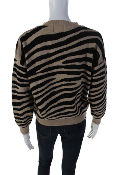 Just One Answer Womens Long Sleeve Stripe Cplorblock Knit Sweater Brown Size S