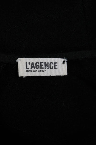 L'Agence Womens Long Sleeves Crew Neck Sweater Dress Jet Black Size Small