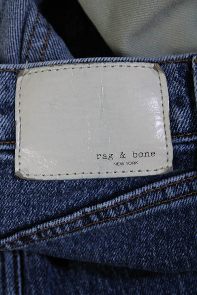 Rag & Bone Womens High Rise Wren Slim Leg Jeans Dominique Blue Cotton Size 24