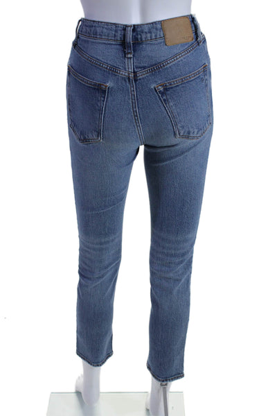 Rag & Bone Womens Wren High Rise Slim Straight Leg Jeans Blue Cotton Size 23