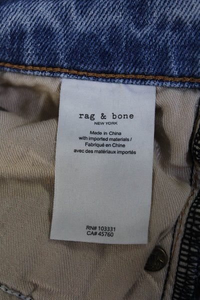 Rag & Bone Womens Wren High Rise Slim Straight Leg Jeans Blue Cotton Size 23