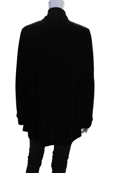 Eileen Fisher Womens Long Sleeve Open Front Cardigan Sweater Black Size PM