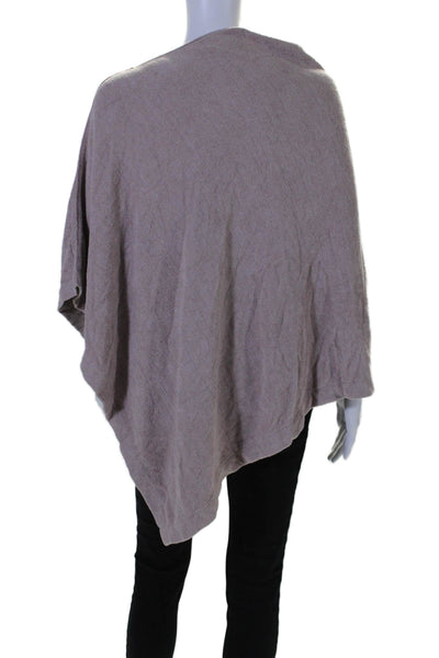 Barefoot Dreams® Womens Textured V-neck Lined Drape Over Poncho Pink OS