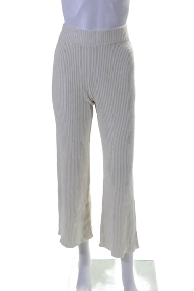 Lovers + Friends Women's Pull-On Ribbed Straight Leg Pants Beige Size XS