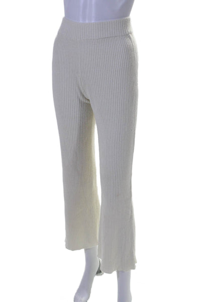 Lovers + Friends Women's Pull-On Ribbed Straight Leg Pants Beige Size XS